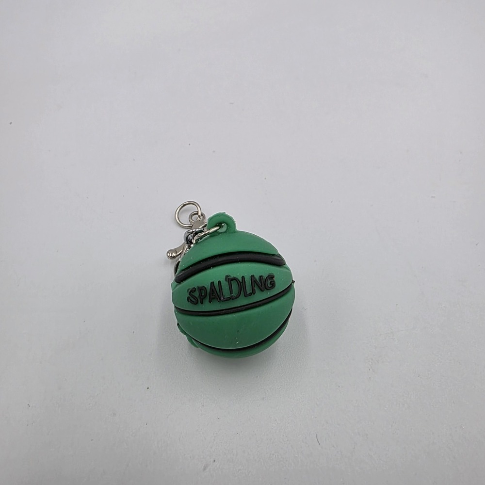 Spalding Green‎ Basketball Rubber Souvenir Keychain Backpack Hanger